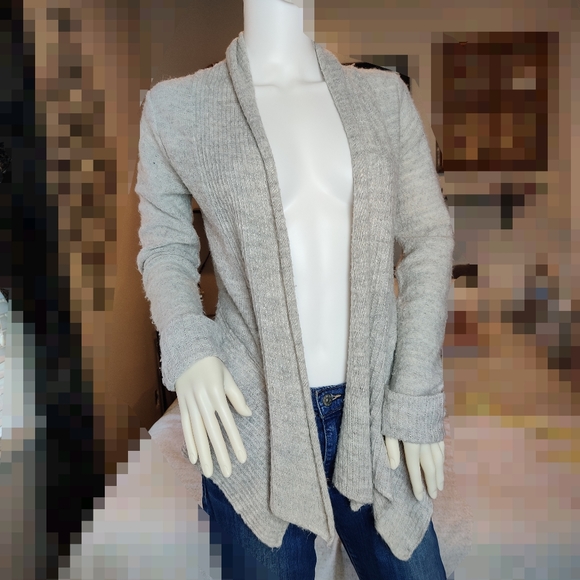 American Rag Heather Gray Wrap Waterfall Sweater Size XS - Picture 10 of 12